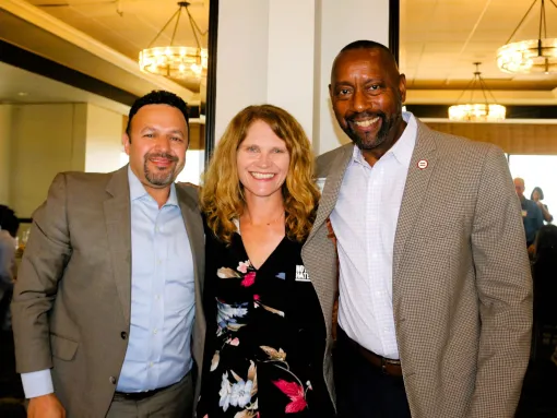 Three attendees at the 2026 Together Towards Freedom Passover Seder
