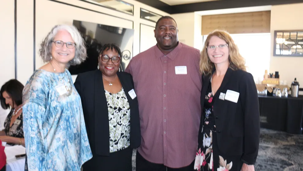 ADL San Diego Regional Director Fabienne Perlov alongside Dr. Leonard J. Thompson and attendees